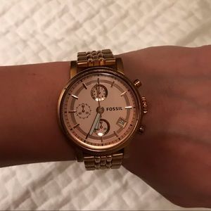 Gold fossil watch